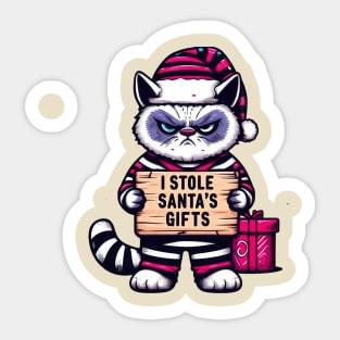 Grumpy Christmas Cat. Christmas Cat 2024 Sticker